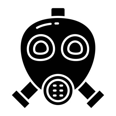 Gaz maskesinin kavramsal katı tasarım simgesi