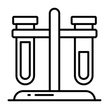 Test tüplerinin düzenlenebilir çizgi tasarım vektörü ayakta