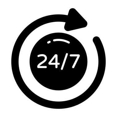Creative design icon of round the clock