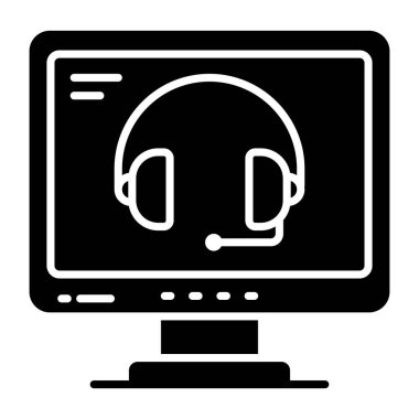 A colored design icon of online helpline