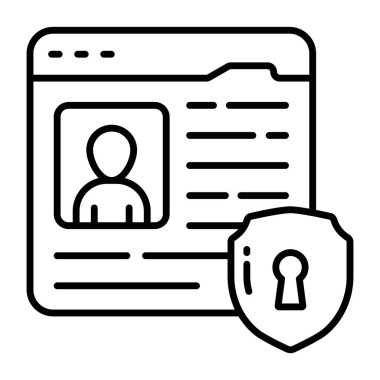 Web profili güvenliğinin mükemmel tasarım simgesi