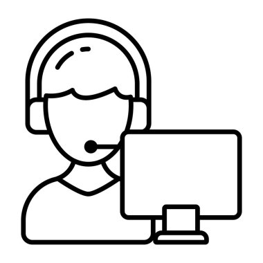 Çevrimiçi yardım hattının eşsiz bir tasarım simgesi