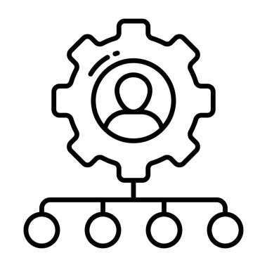 Çalışan ayarlama simgesi konseptini gösteren dişli görünürlerName