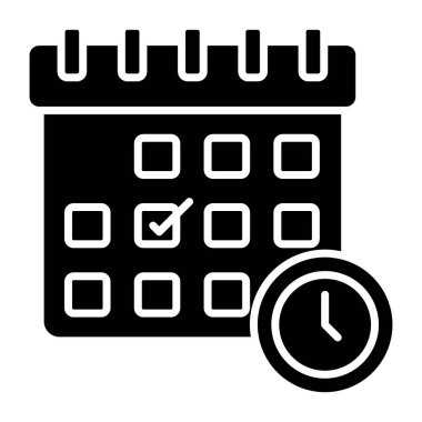 Saat takvimi, zaman çizelgesi simgesi 