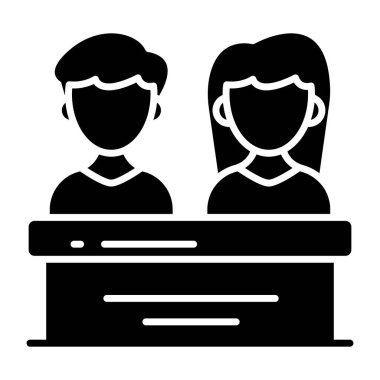 Okul arkadaşlarının modern tasarım simgesi 