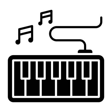       Piyanonun moda vektör tasarımı, müzik klavyesi 