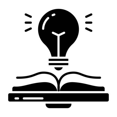 Açık kitaplı ampul, yaratıcı eğitimin simgesi