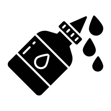 Yapıştırıcı şişesinin katı tasarım simgesi. 