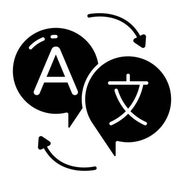      Dil çeviri simgesinin vektör tasarımı