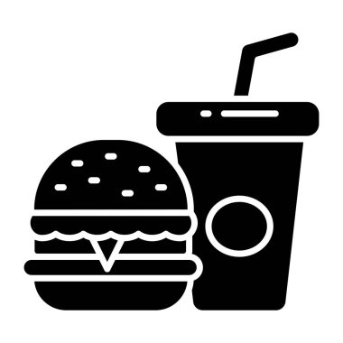 Lezzetli bir hamburger ikonu.