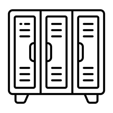 Dolabın modaya uygun katı tasarım simgesi