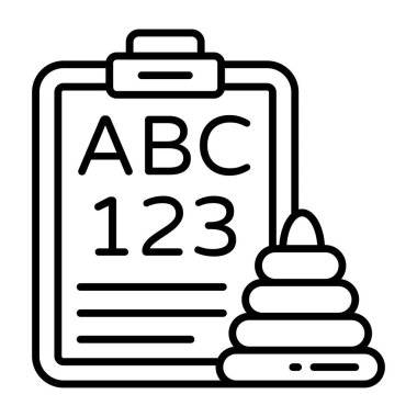 Temel öğrenmenin yaratıcı tasarım simgesi 