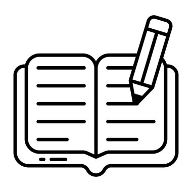 Kitap yazma simgesinin yaratıcı tasarım vektörü