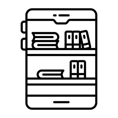 Mobil kitaplığın premimium indirme simgesi