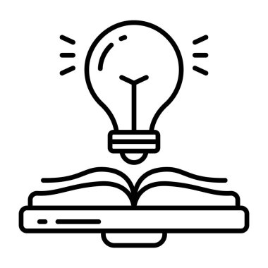 Açık kitaplı ampul, yaratıcı eğitimin simgesi
