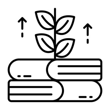 Bilgi büyümesi kavramını gösteren yapraklı kitapçık