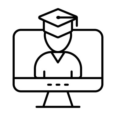 Çevrimiçi mezuniyetin modern tasarım simgesi