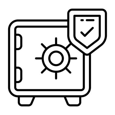 Güvenli kutunun satır tasarım simgesi