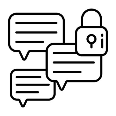 Sohbet kilidinin modern tasarım simgesi