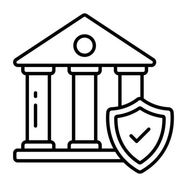 Güvenli bankanın modaya uygun tasarım simgesi