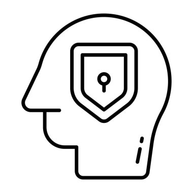 Zihin güvenliğinin modern tasarım simgesi