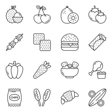 Meyve Doğrusal Simgeleri Kümesi 