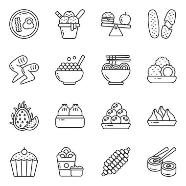 Yiyecek ve Yenilebilir Doğrusal Simgeler Kümesi 