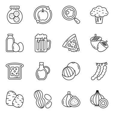 Mutfak Doğrusal Simgeleri Kümesi 