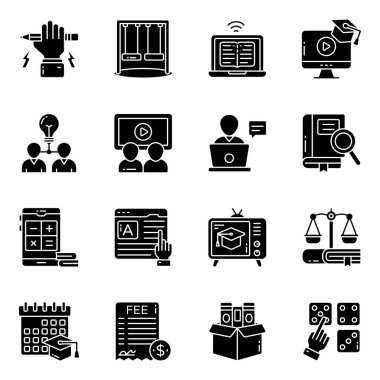 Eğitim ve Bilgi Seti Katı Simgeler