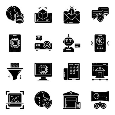 Katı Teknoloji Simgeleri Seti 