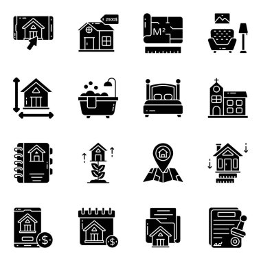 Gayrimenkul ve Binalar Kümesi Katı Simgeler