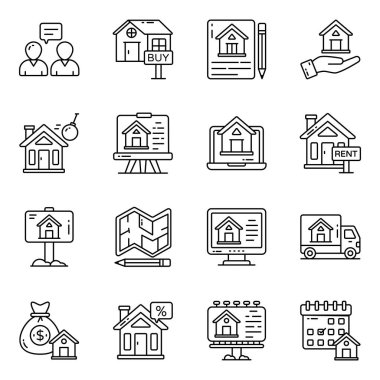 Gayrimenkul Doğrusal Simgeleri Kümesi