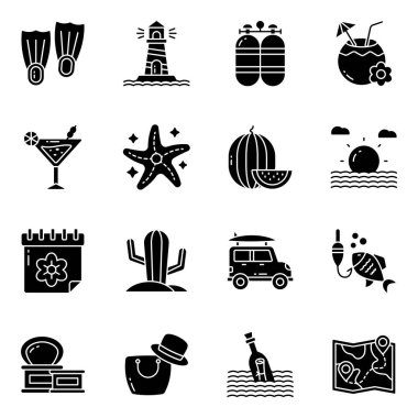 Kamp Katı Simgeleri Seti