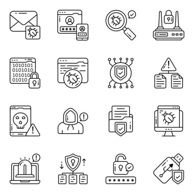 Güvenlik Doğrusal Simgesi Paketi