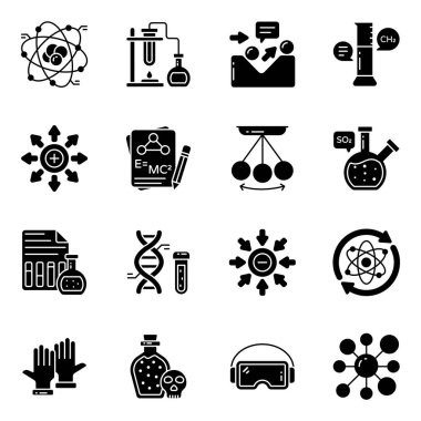 Laboratuvar Aygıtı Seti Katı Simgeleri