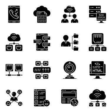 Bilgisayar Ağı Somut Simgelerinin Kümesi