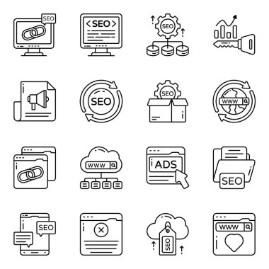 Seo ve Web Doğrusal Simgelerinin Kümesi