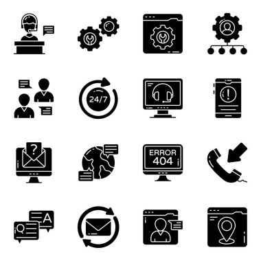 Müşteri Hizmetleri ve Solid Simgelerini Destekle 