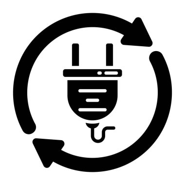 A unique design icon of electric plug