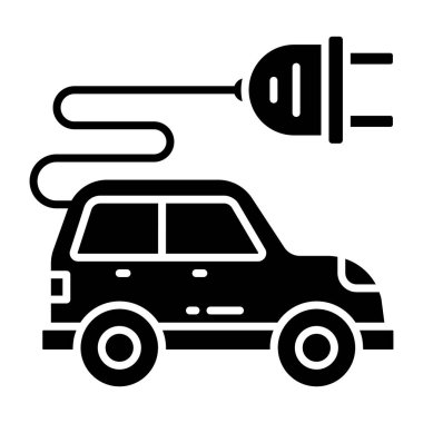 An icon design of electric car 