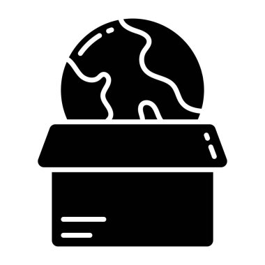 Küresel dağıtım için mükemmel bir tasarım simgesi