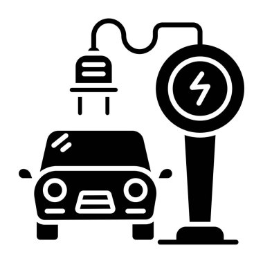 Şarj edilen arabanın simge tasarımı 