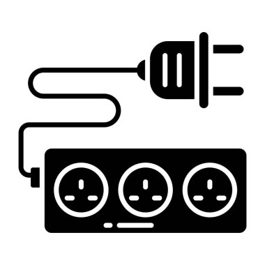 Uzatma kablosunun katı tasarım simgesi