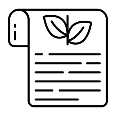 Eko içeriğinin kavramsal doğrusal tasarım simgesi 