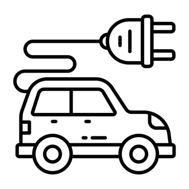 An icon design of electric car 