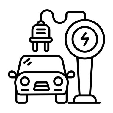 Şarj edilen arabanın simge tasarımı 