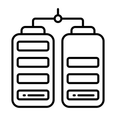 Pil durumunun doğrusal tasarım simgesi 