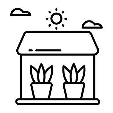 Editable design icon of greenhouse 