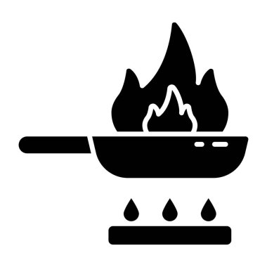 Cızırdayan gıdaların katı tasarım simgesi. 