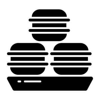 Makarna bisküvilerinin düzenlenebilir tasarım simgesi.